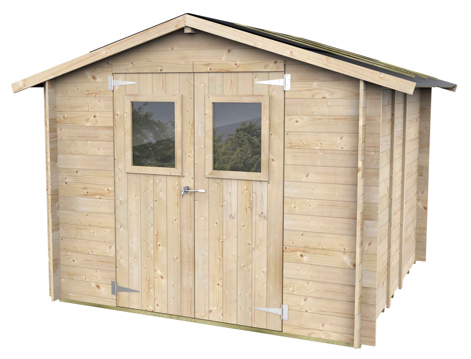 ALCE HOBBY - CASETTA IN LEGNO PORTA DOPPIA FINESTRATA 2,5 x 2, 5 x 2,2 M