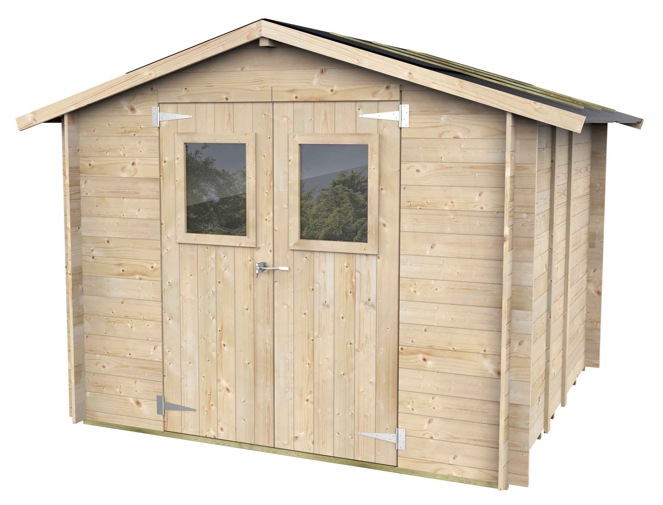 ALCE HOBBY - CASETTA IN LEGNO PORTA DOPPIA FINESTRATA 2,5 x 2, 5 x 2,2 M