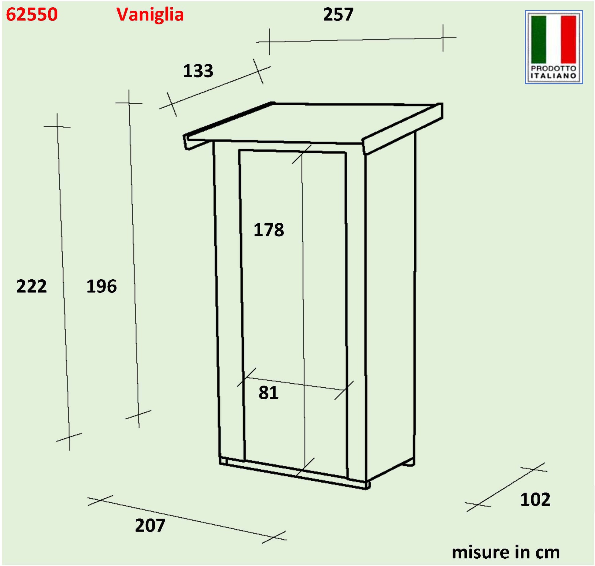 ALCE VANIGLIA - CASETTA IN LEGNO ADDOSSATTA 2 X 1 M CON PORTA SINGOLA FINESTRATA 