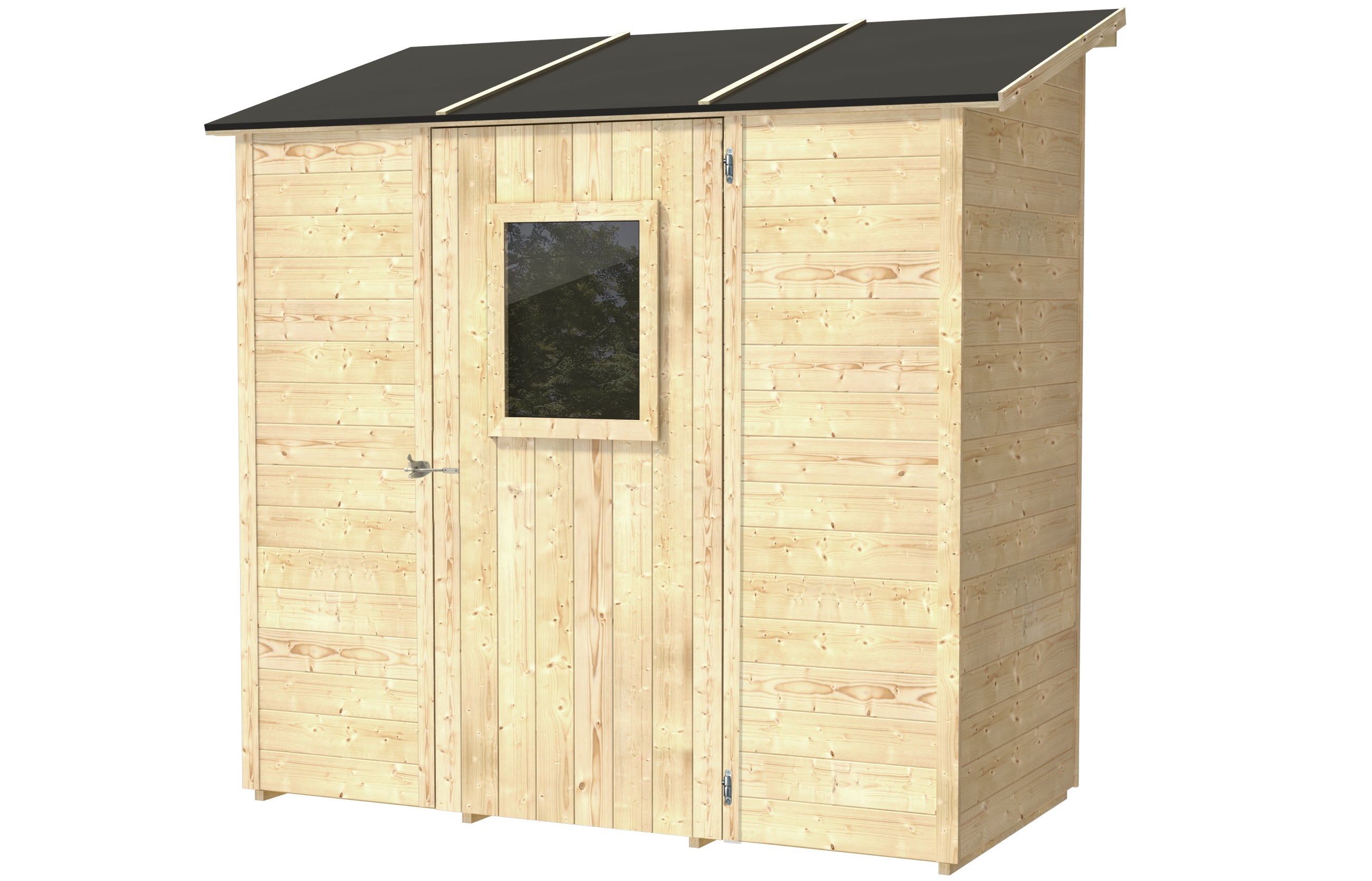 ALCE VANIGLIA - CASETTA IN LEGNO ADDOSSATTA 2 X 1 M CON PORTA SINGOLA FINESTRATA 