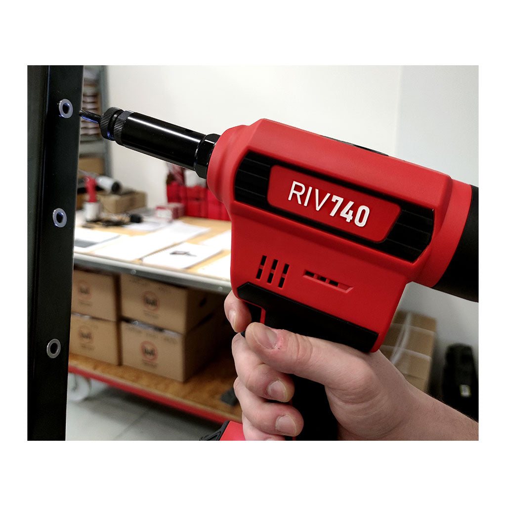 Rivit RIV740 - Rivettatrice a batteria per inserti M3-M10 - 2 batteria da 18V - 2Ah