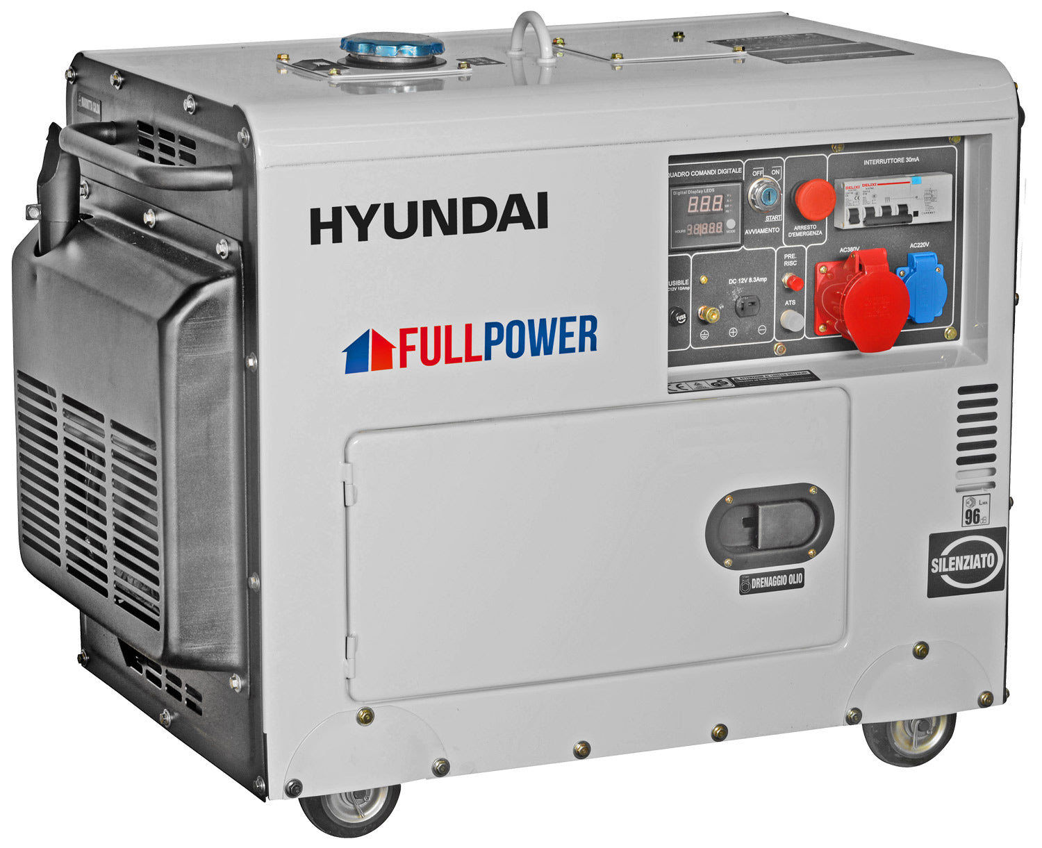 Generatore di corrente Silenziato Hyundai 65230 DHY8500SET 5,5 Kw costanti 220V/400V