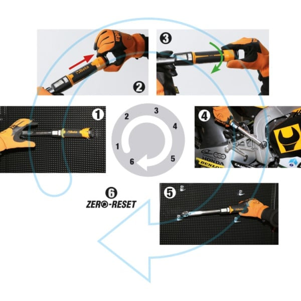 Beta 667/40 - Chiave dinamometrica a scatto ZERO-RESET con cricchetto semplice per serraggi destrorsi e sinistrorsi - Attacco 3/4"