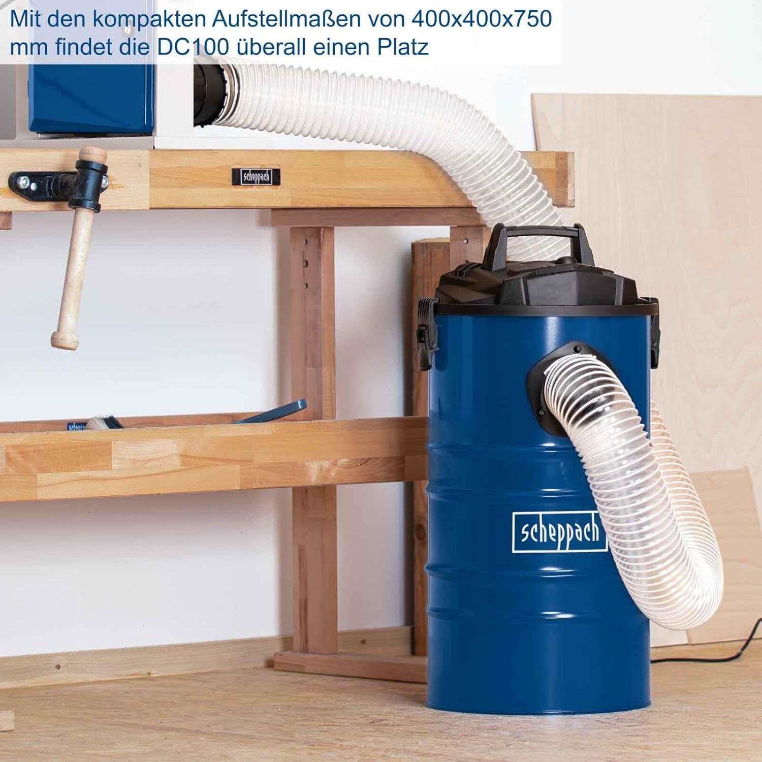 Scheppach DC100 - Aspiratrucioli aspiratore aspirapolvere 1.2kw 65lt 