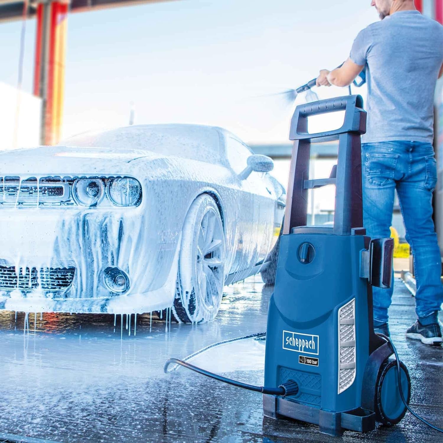 Scheppach HCE2400 - Idropulitrice elettrica 180 bar max 480 l/h 230v 