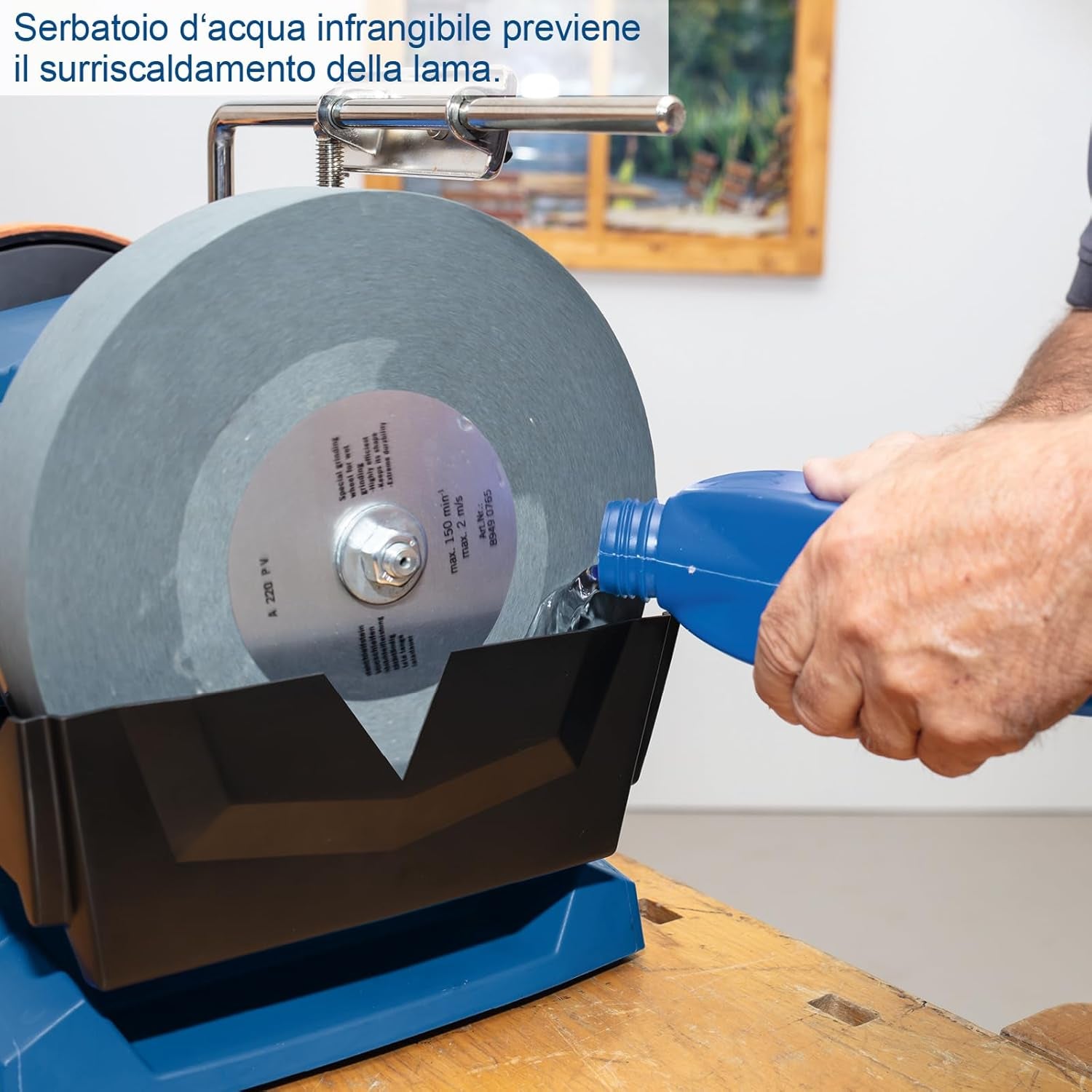 Scheppach Tiger 7000S - Affilatrice mola ad acqua per coltelli e forbici 