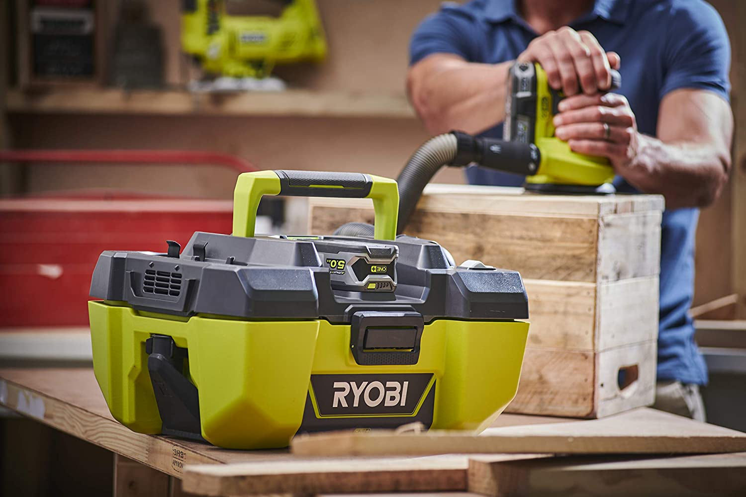 Ryobi R18PV-0 - Aspiratore / Soffiatore a valigetta a batteria 18V - solo corpo