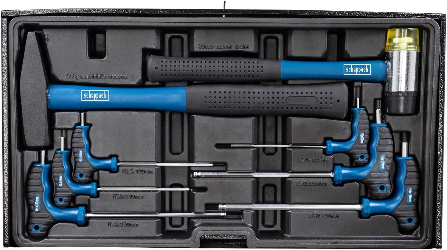 Scheppach TW1200 - Carrello porta attrezzi completo di 70 utensili per officina 