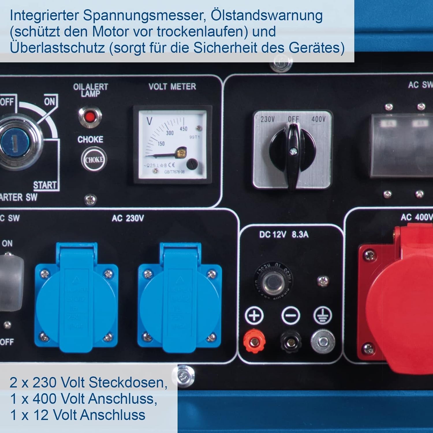 Scheppach SG5200D - Generatore di corrente diesel 5,0 Kw - monofase/trifase