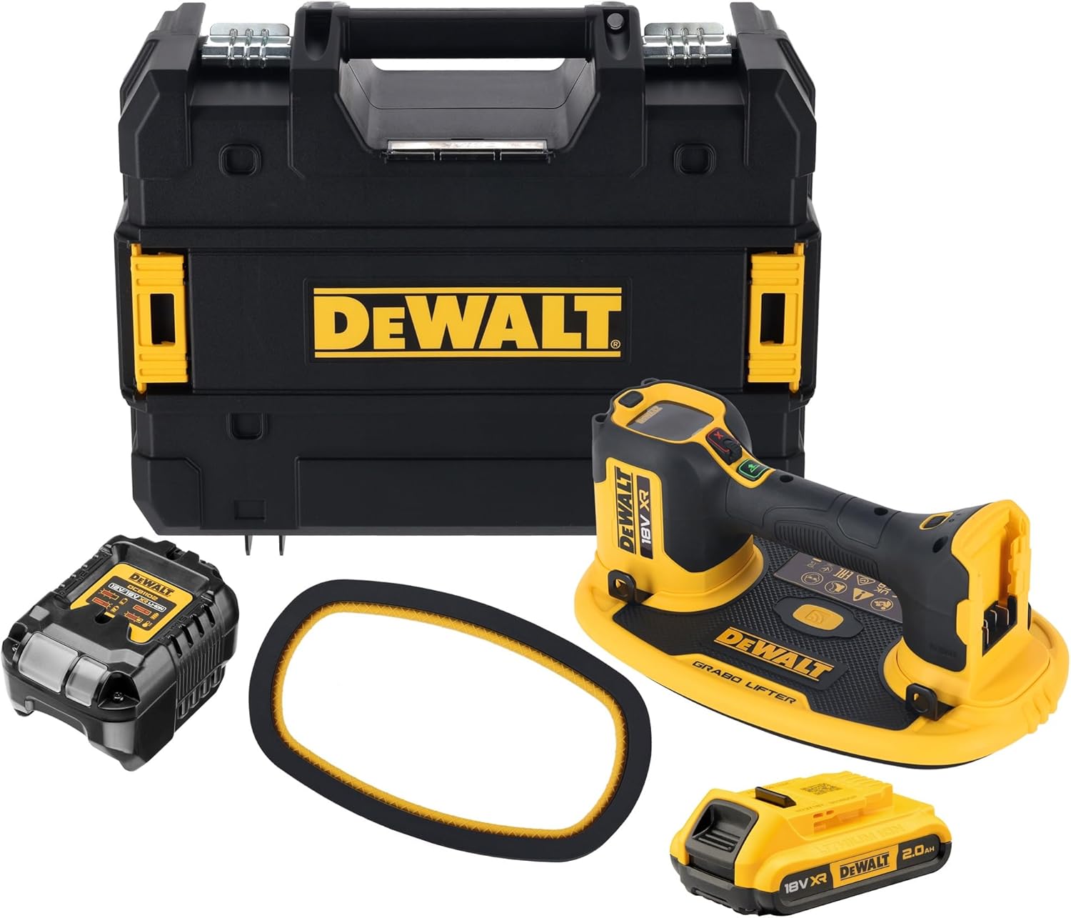 Dewalt GRABO DCE590D1T-QW – Ventosa sollevatore a batteria XR 18V per lastre e pannelli - 1 X 2Ah