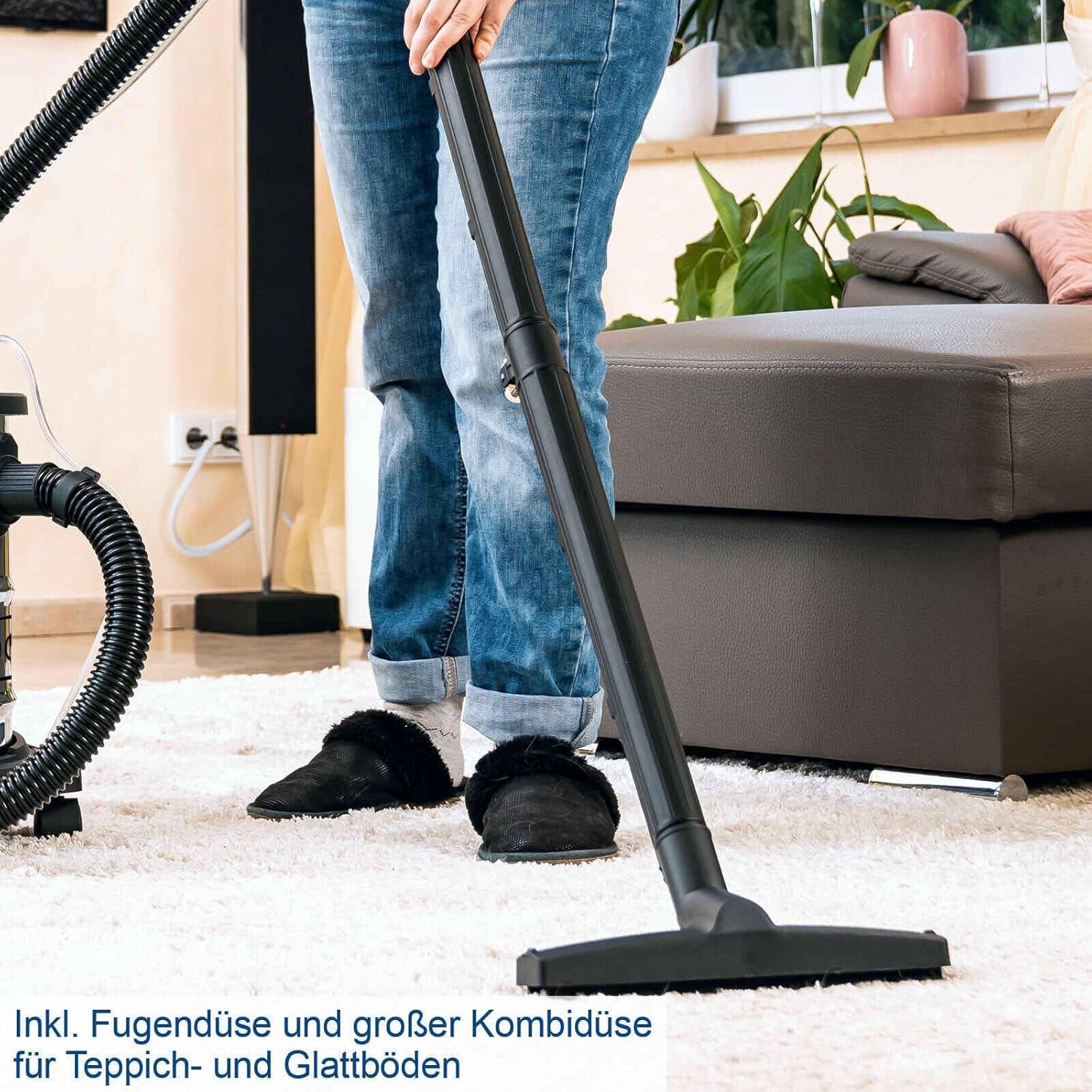 Scheppach ASP50-ES - Bidone aspiratutto aspirapolvere e liquidi in inox 50lt 1400w