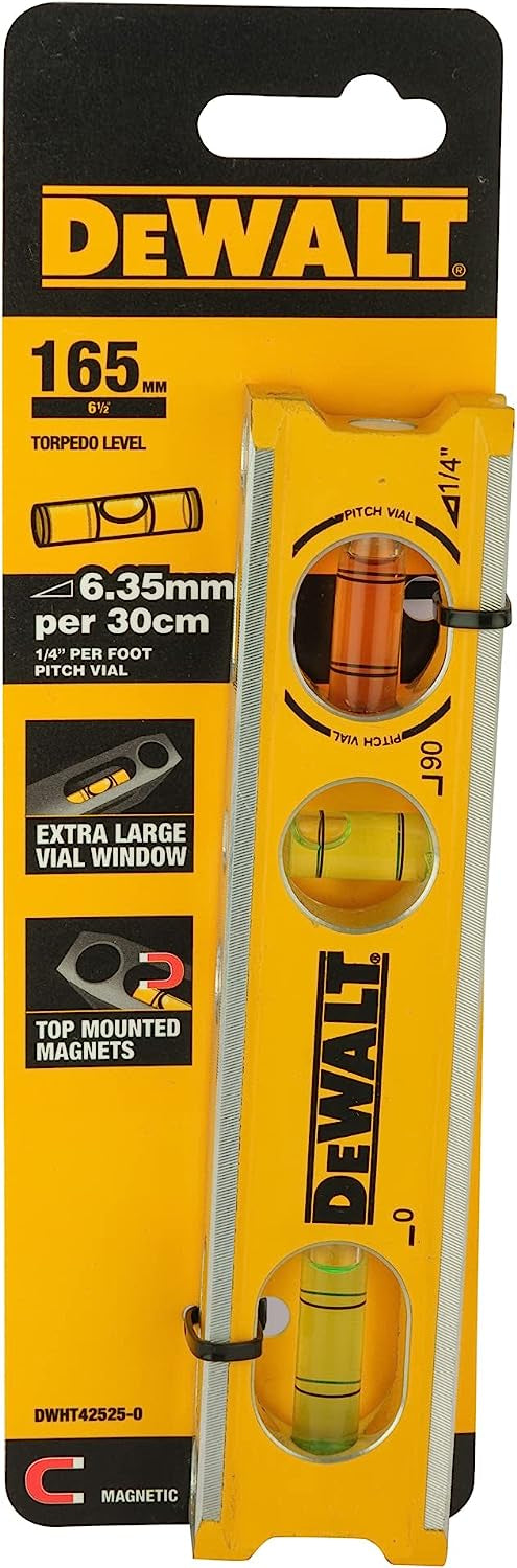Dewalt DWHT42525 - Livella magnetica torpedo compatta da 165 mm