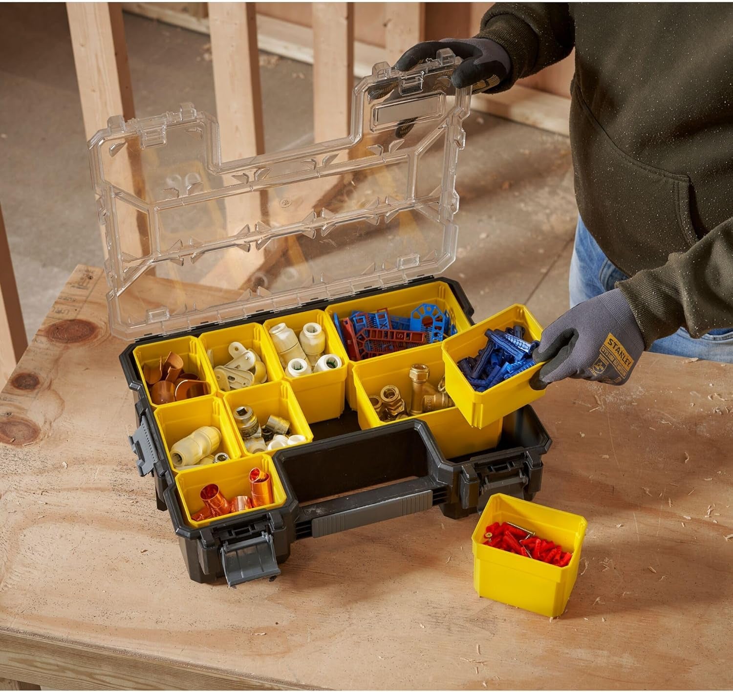 Stanley 1-97-521 - Organizer valigetta porta attrezzi a 10 scomparti STANLEY FATMAX