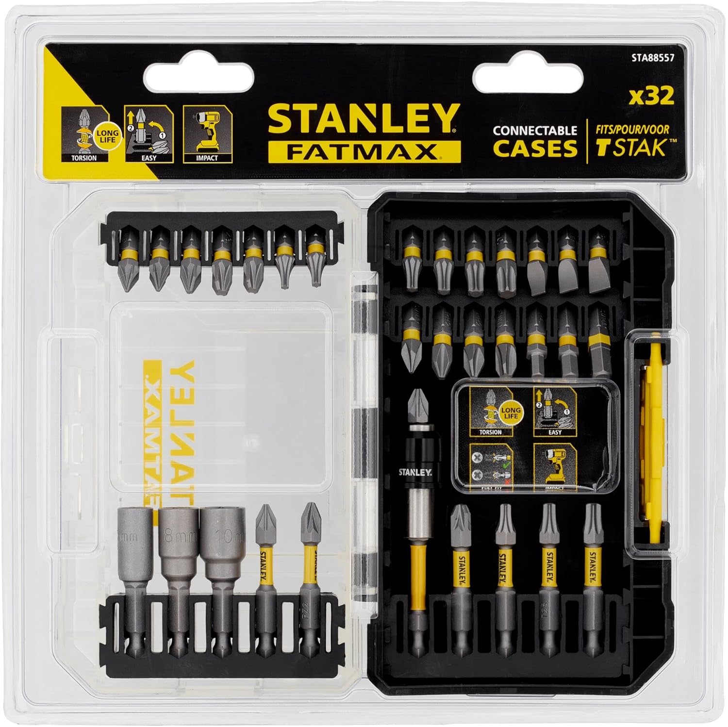 Stanley STA88557-XJ – Set Inserti per avvitatura in cassetta T-stak