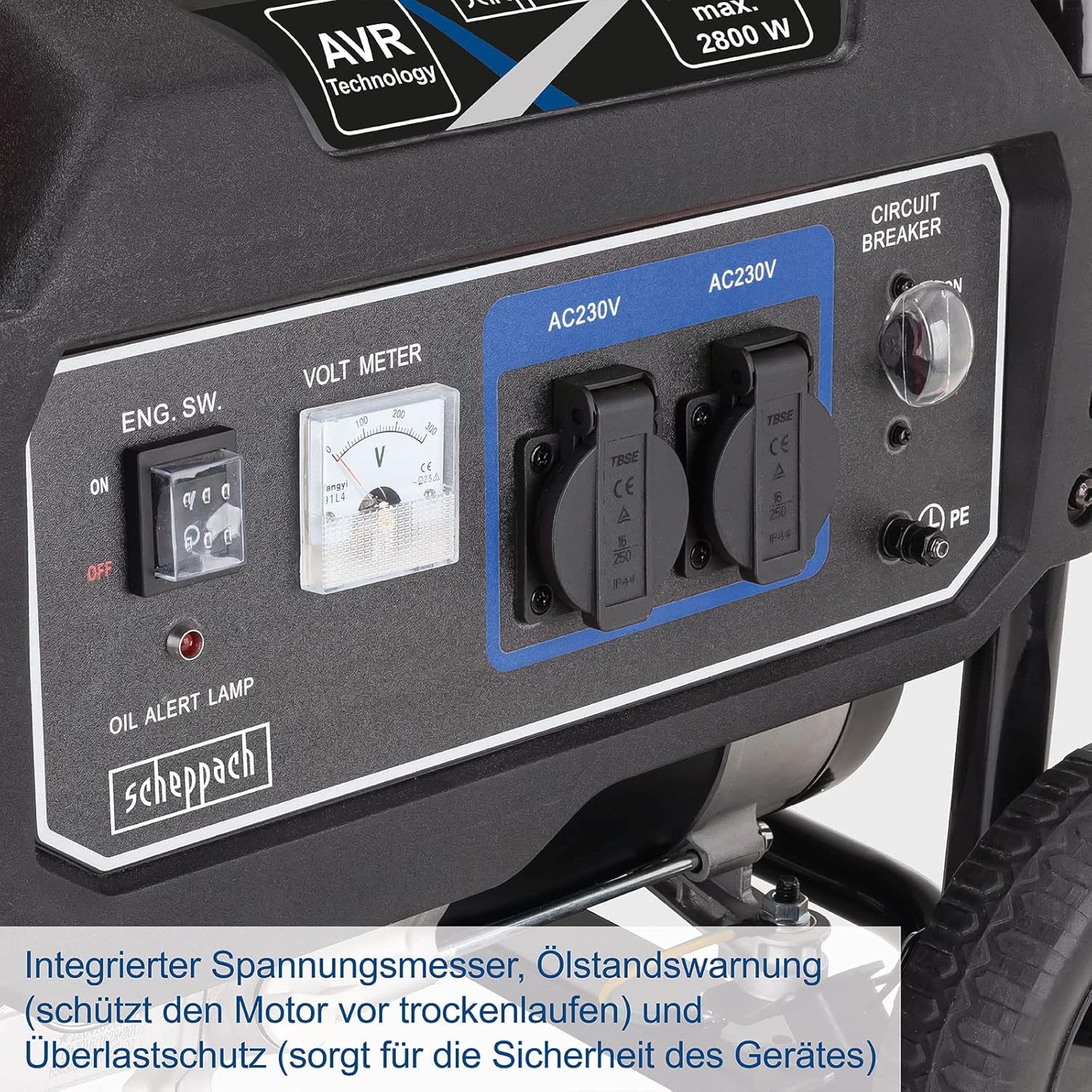 Scheppach SG3200X - Generatore di corrente a benzina 2,8 Kw max 