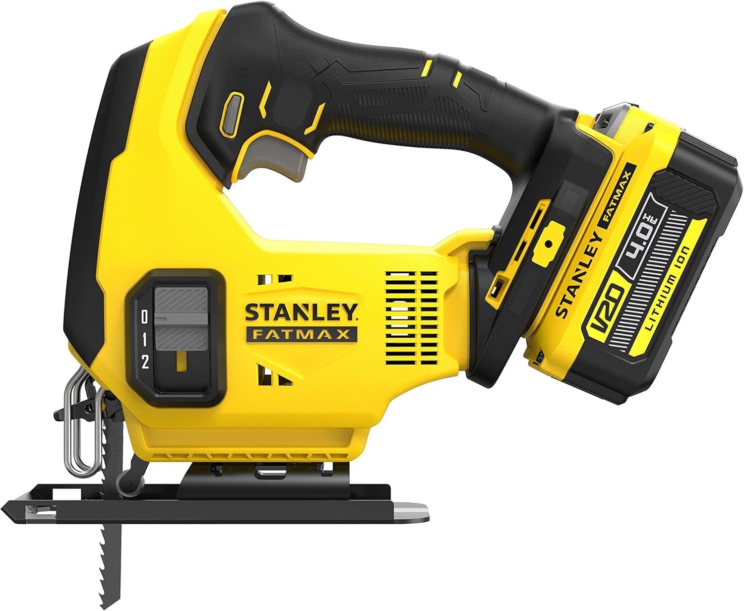 Stanley SFMCS600M2K-QW - Seghetto alternativo a batteria 18V, 2x batterie da 4,0 Ah Li-Ion - valigetta