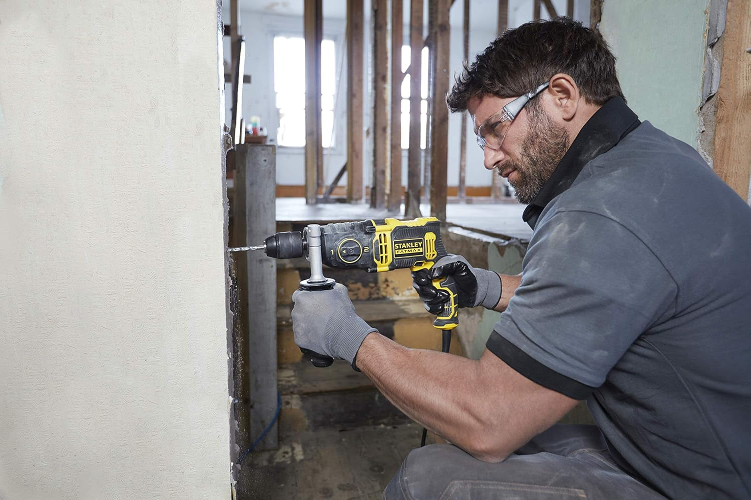 Stanley FMEH850K-QS - Trapano elettrico a percussione FATMAX - 850W - 2 velocità 