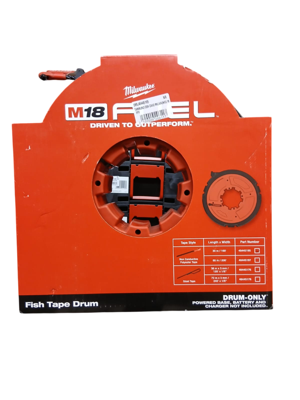 Milwaukee 48445195 - Tamburo con cavo non conduttivo per M18 FPFT, 30 m x 6 mm
