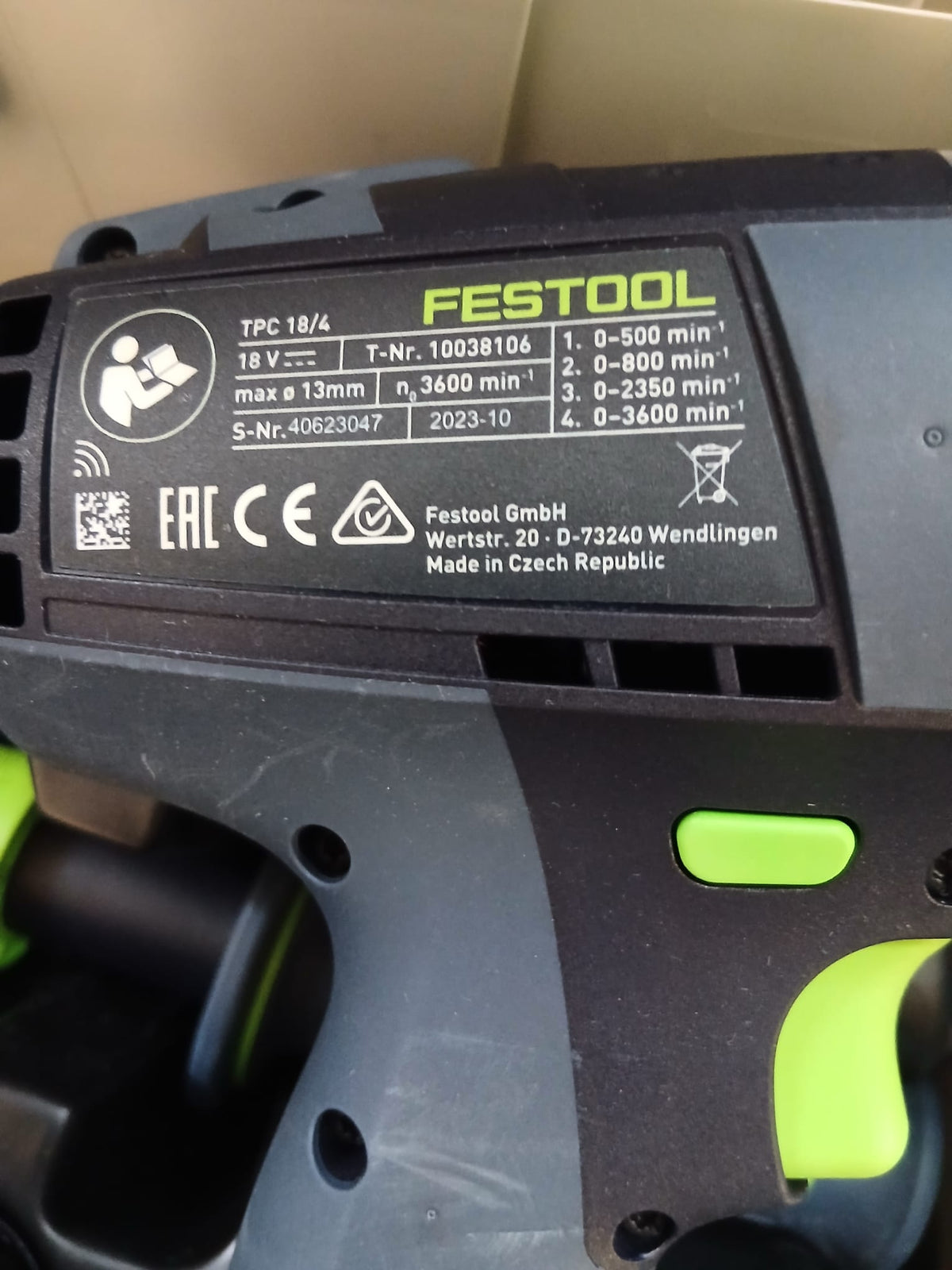 Festool TPC 18/4 5,0/4,0 I-Plus - 577651- Trapano avvitatore con percussione , da esposizione