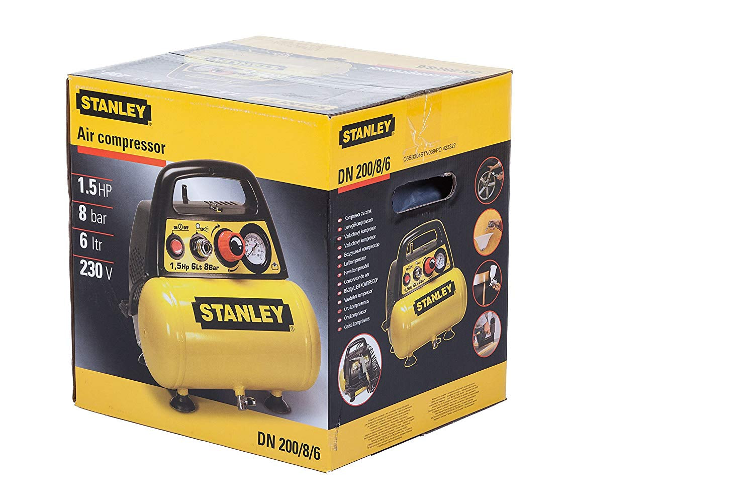 Compressore aria oilless Stanley DN 200/8/6, 6 litri, 8 bar, senza olio
