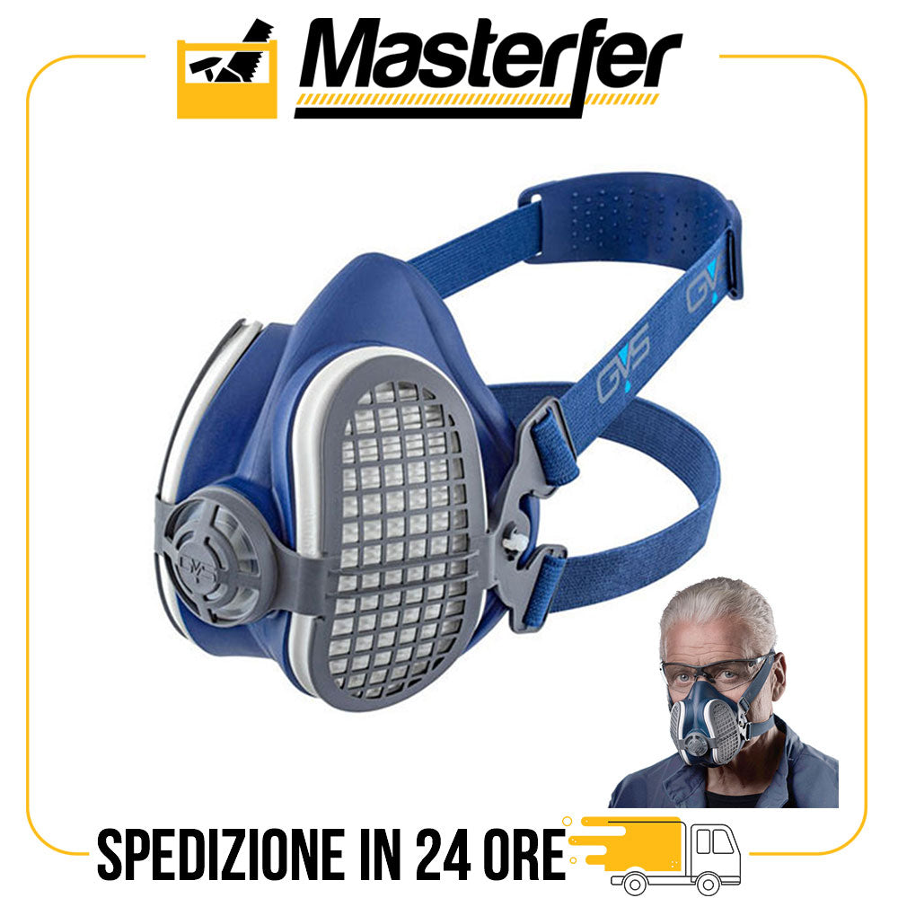 GVS Elipse SPR 502 P3 - Maschera respiratore con filtri sostituibili per polveri, fumi, nebbie