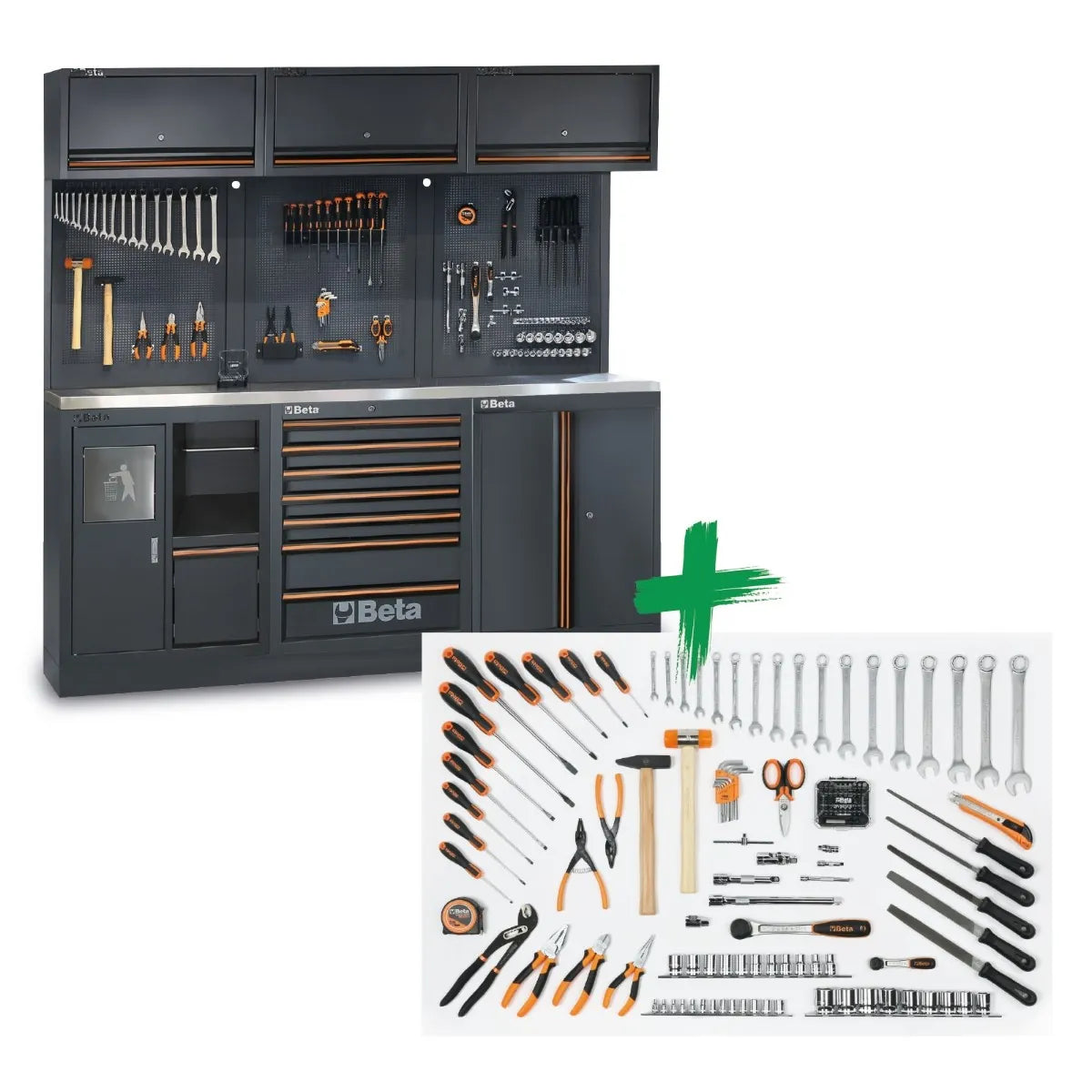 Beta C45PRO 2.0 AX/157UT - Arredamento per officina piano in acciaio con 157 utensili Universali