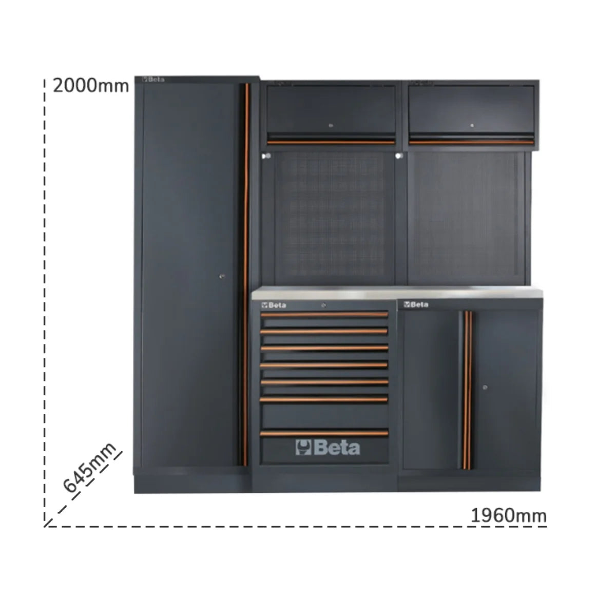 Beta C45PRO 2.0 B7X/196UT - Arredamento officina piano in acciaio - completo di 196 utensili