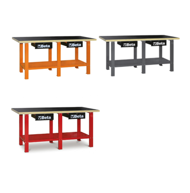 Beta C56W Banco da lavoro con piano di lavoro in legno 2000x720xh898mm colori a scelta