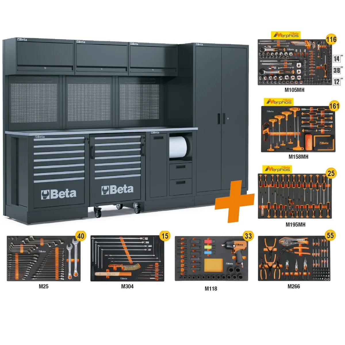 Beta RSC50 2.0 FX/445UT - Arredamento per officina piano in lamiera con 445 utensili