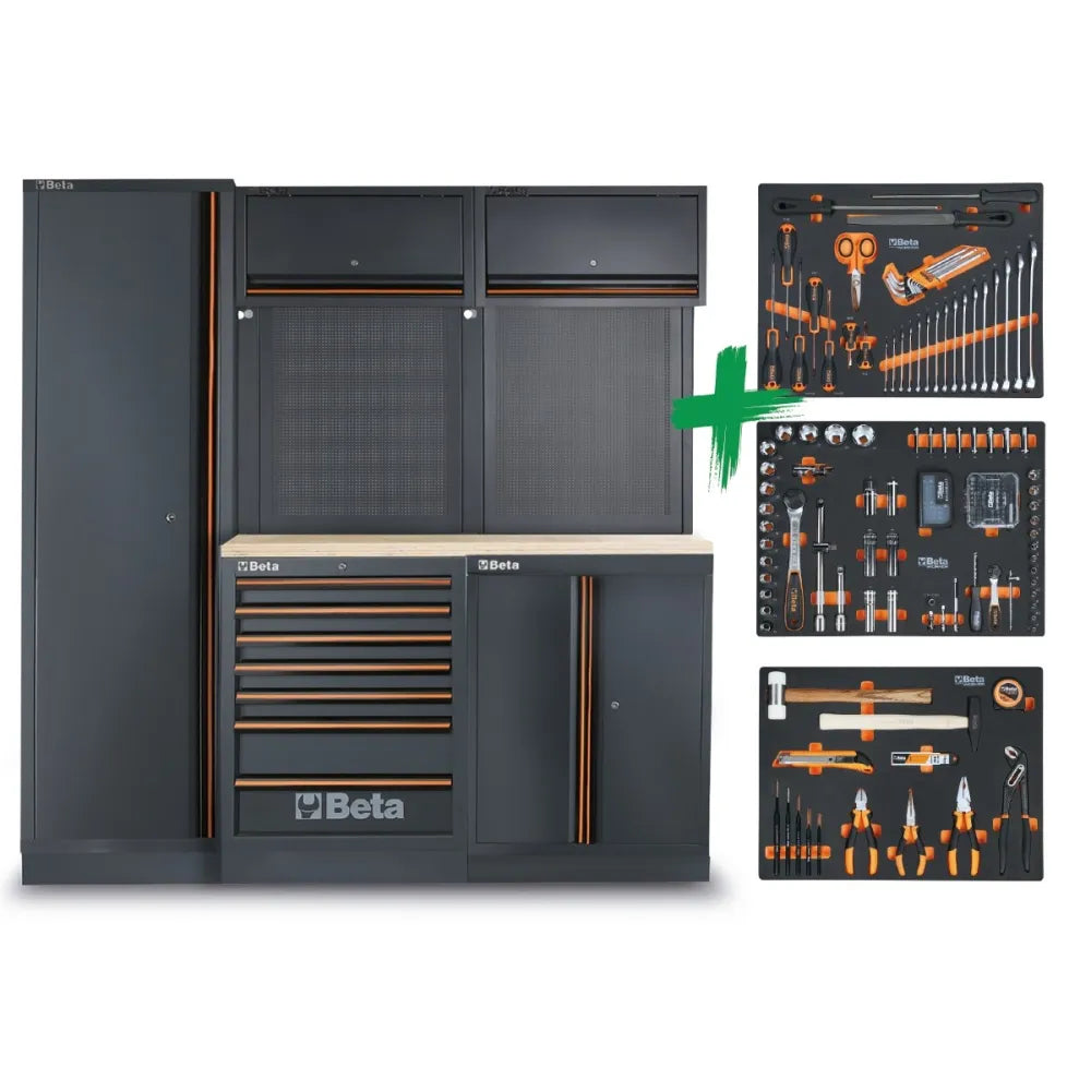 Beta C45PRO 2.0 B7W/196UT - Arredamento officina piano in legno multistrato - completo di 196 utensili