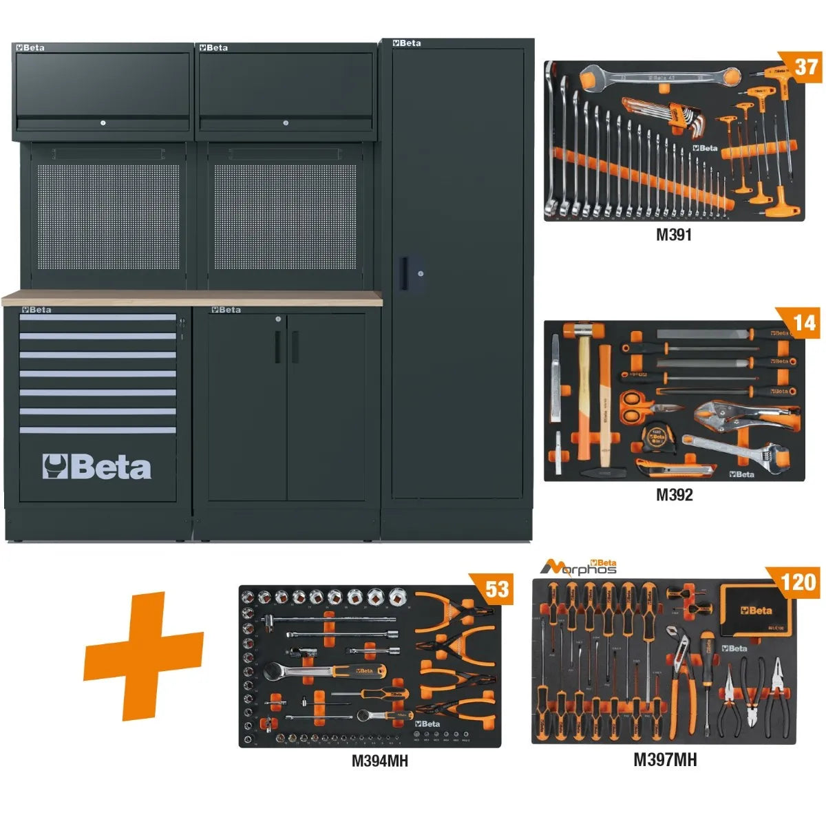 Beta RSC50 2.0 DW/224UT - Arredamento per officina piano in legno multistrato con 224 utensili