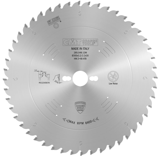 Cmt 285.048.12M Disco per legno da 300 mm dentatura 48 denti , spessore dente 3,2mm Made in Italy