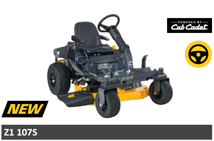 Cub Cadet Z1 107S Rasaerba zero turn volante , raggio zero per pendenze 46% (25°) , taglio 107 cm , c.c. 679 Trasmissione Doppia Hydro