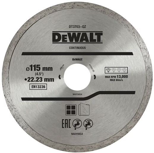 Dewalt DT3703-QZ Disco lama diamantata 115 mm foro 22,23 mm per smerigliatrice