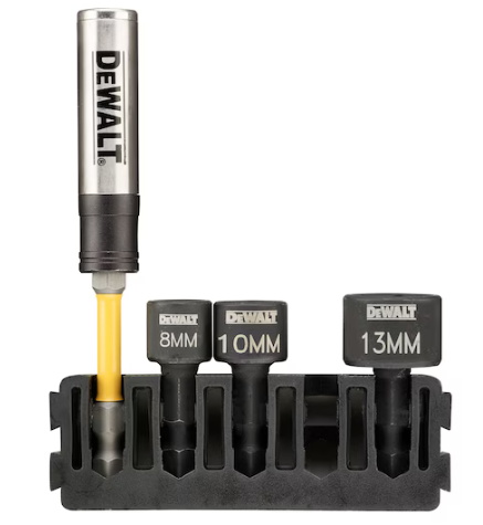 Dewalt DT70826 Chiave a bussola corta e portainserti , totale PZ.4