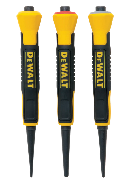 Dewalt DWHT058018 Set cacciachiodi o cacciacoppiglie n.3 pezzi