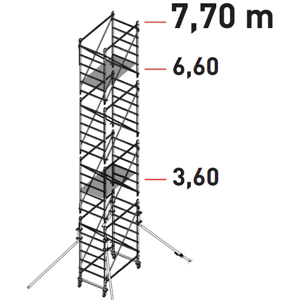 Facal LDG6/6CIT - Trabattello in alluminio Doge65 - Altezza 7,7 m