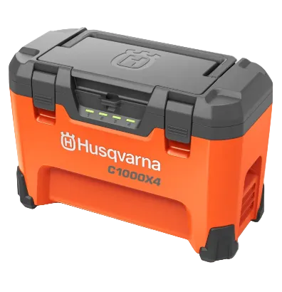 Husqvarna 40-C1000X4 Caricabatterie Multi Charger ad alta potenza per 4 batterie insieme Husqvarna BLi-X da 36 V da 600W a 1000W senza batterie incluse