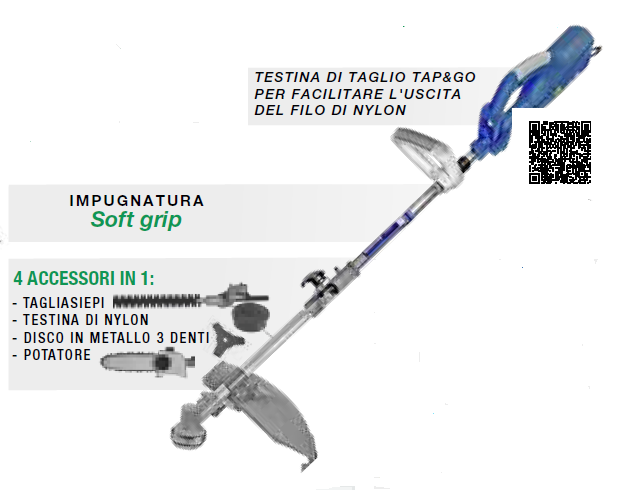 Hyundai 35704 Decespugliatore elettrico 220V Multifunzione 4in1 1400W