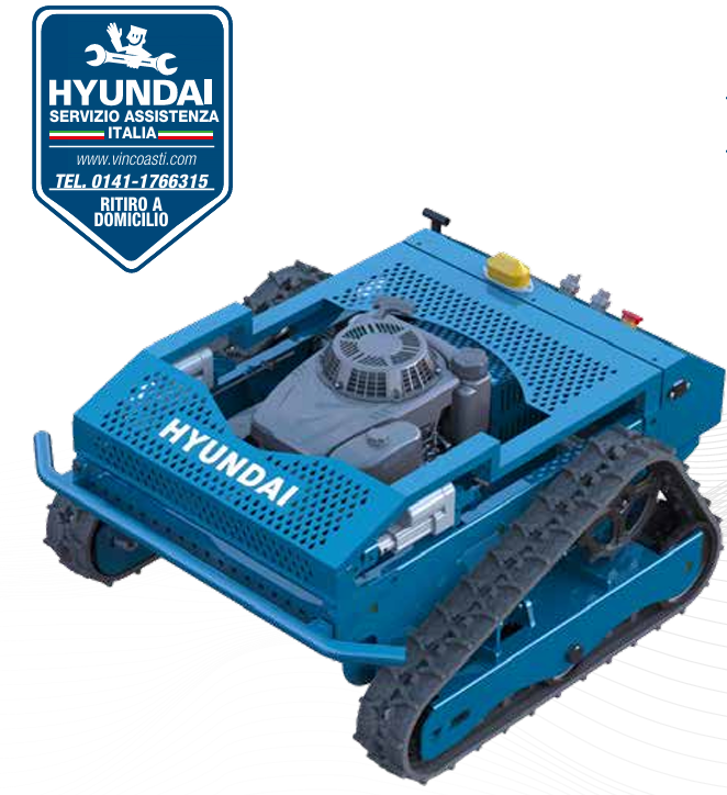 Hyundai 65492 Rasaerba a scoppio Cingolato Radiocomandato taglio 50 cm per pendenze fino a 30° sterzata a 360°