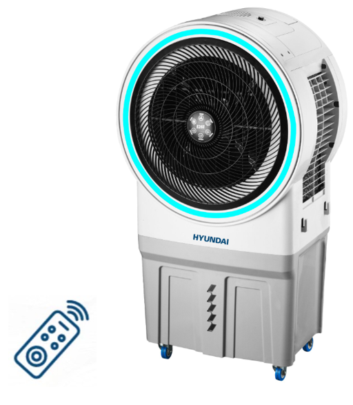 Hyundai 75210 Raffrescatore Ventilatore max 150W - max 60 m² portata d’aria di 7000 m³/h - cassa Bluetooth per la musica