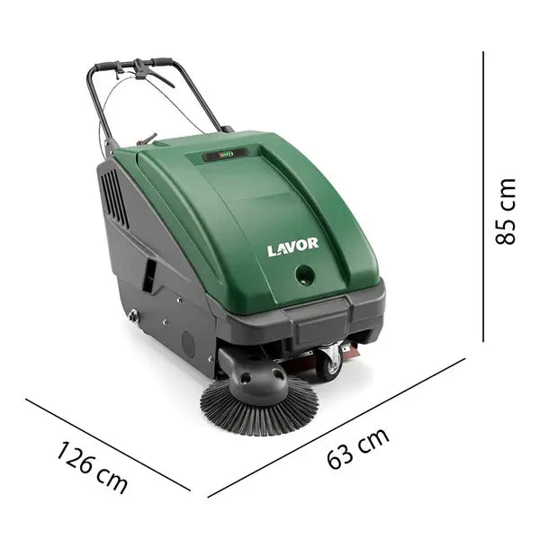Lavor SLG 700 ET - Spazzatrice trazionata a batteria, incluso batteria al gel e caricabatterie fino a 680 mm di lavoro