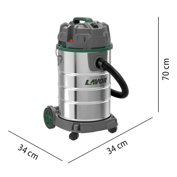Lavor Dozzy Power 30XS Aspirapolvere aspiraliquidi fusto in acciaio inox - 30L - 1600W