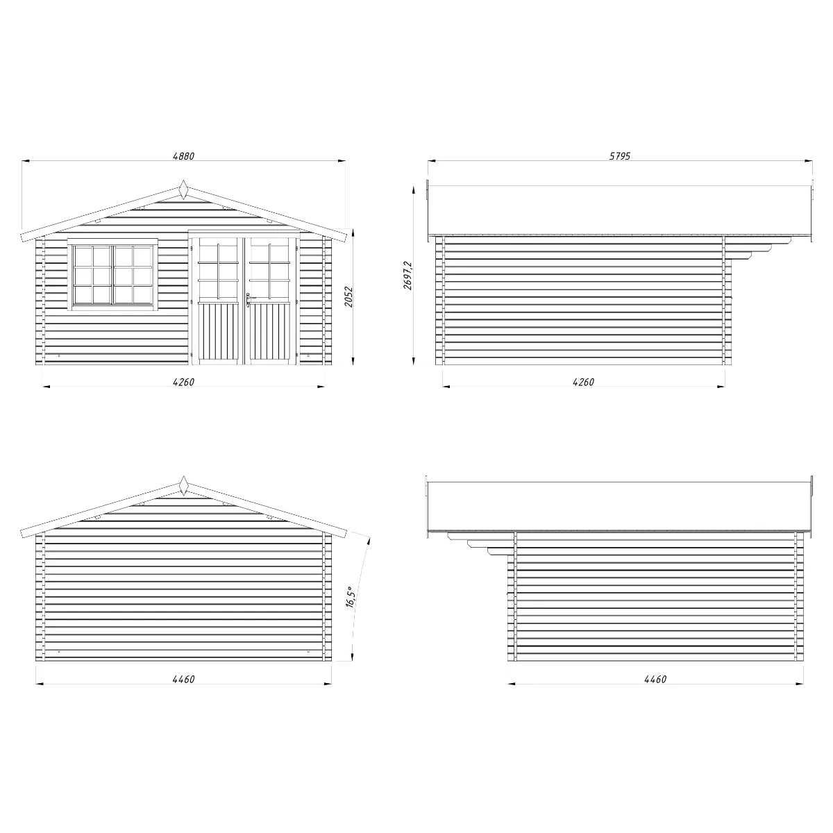 Losa Legnami Britta A - Casetta da giardino in legno impregnato 446x446 cm