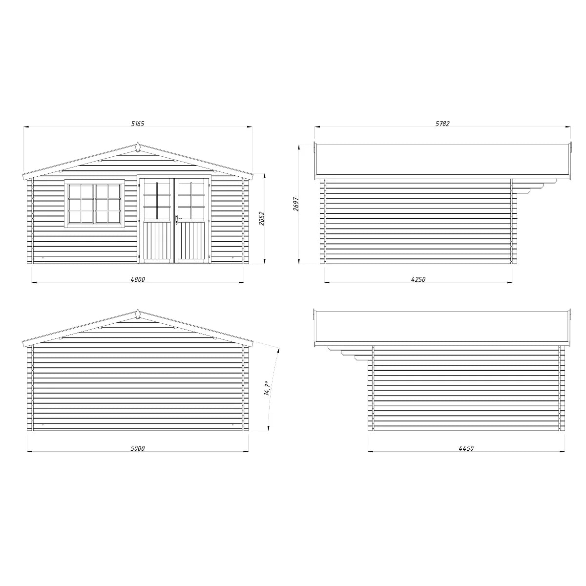 Losa Legnami Britta B - Casetta da giardino in legno impregnato 500x445 cm