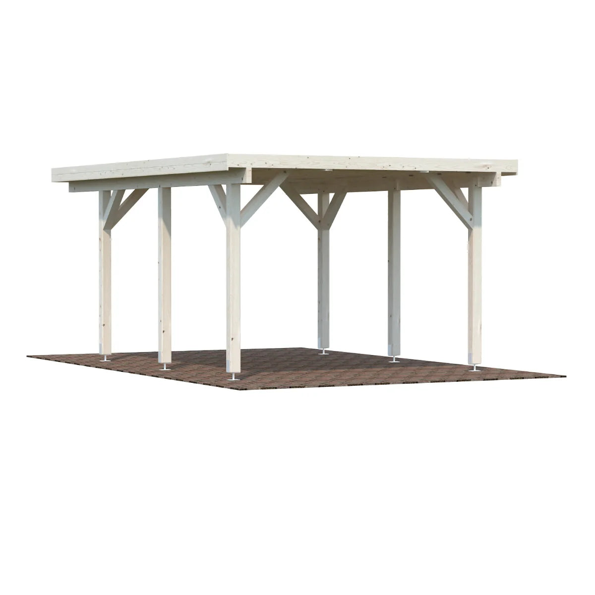 Losa Legnami Carport SINGOLO - Ripara Auto in legno con copertura 360x512 cm