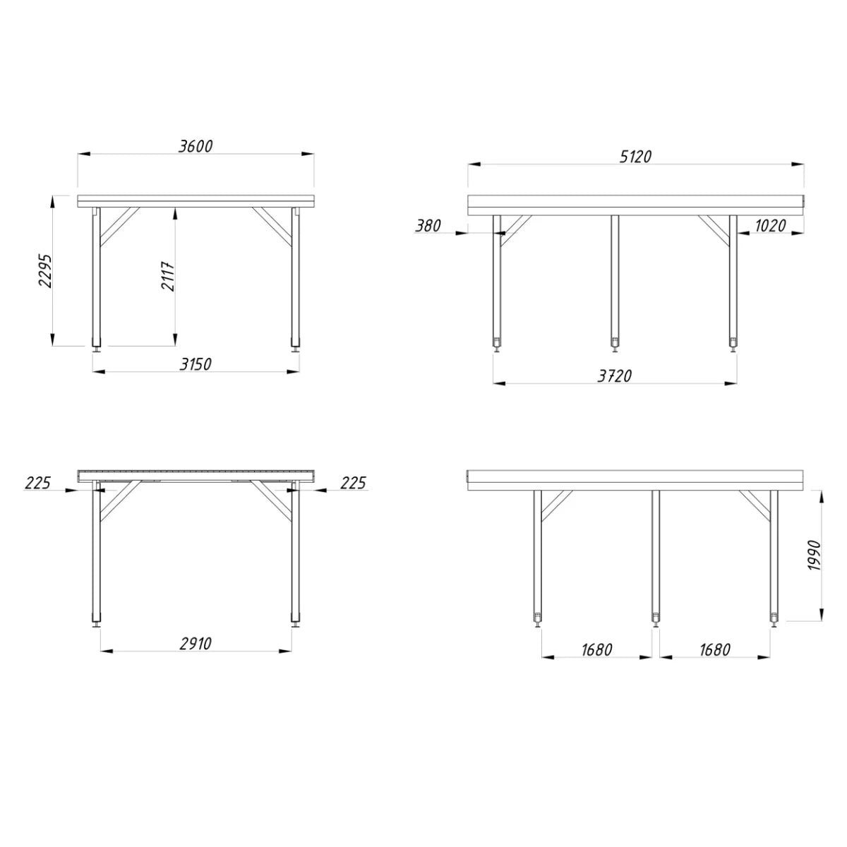 Losa Legnami Carport SINGOLO - Ripara Auto in legno con copertura 360x512 cm