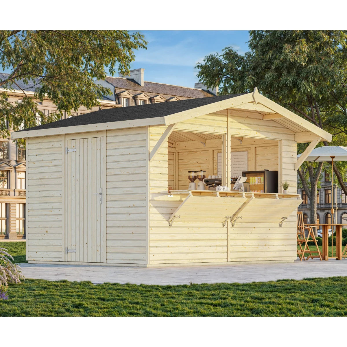 Losa Legnami Chiosco Stella B - Casetta da giardino in legno impregnato 323x259 cm