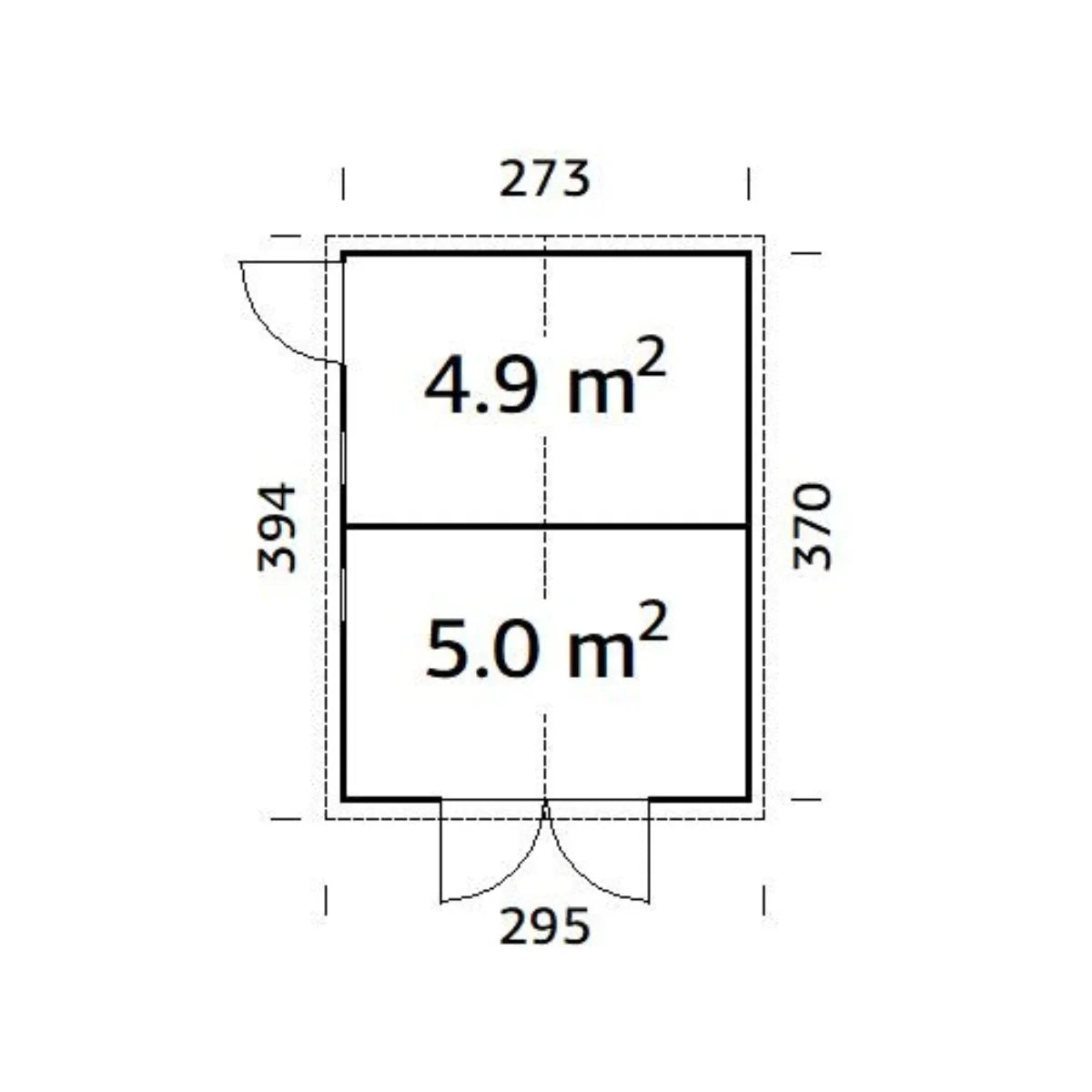 Losa Legnami Dan C - Casetta da giardino in legno impregnato 273x370 cm