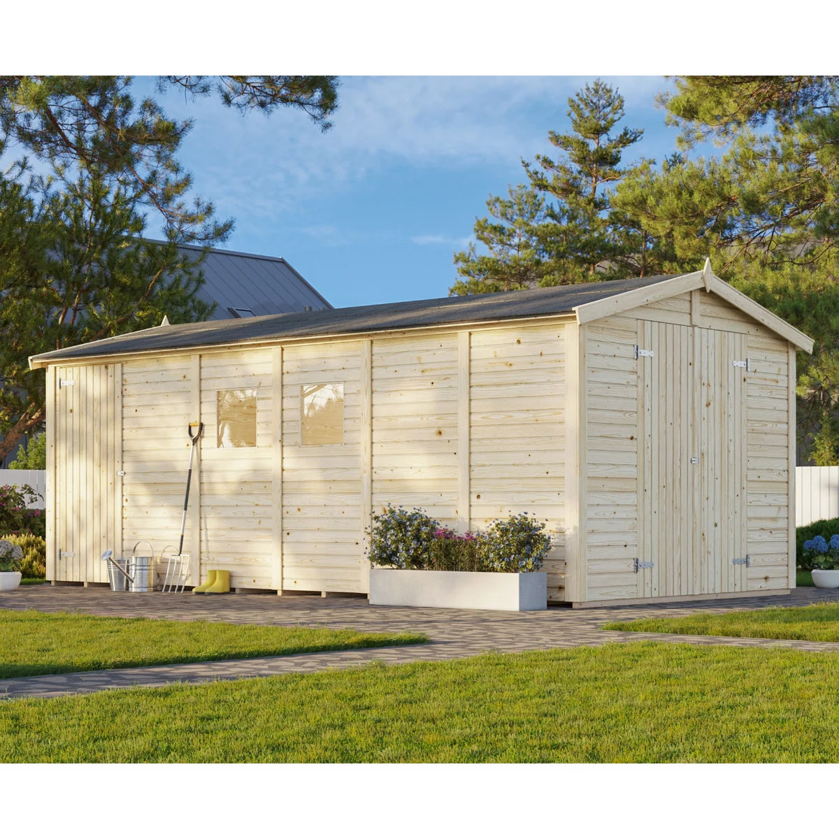 Losa Legnami Dan D - Casetta da giardino in legno impregnato 273x550 cm